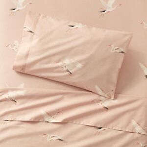 Crate&Kids Pink Egret Toddler Sheet Set